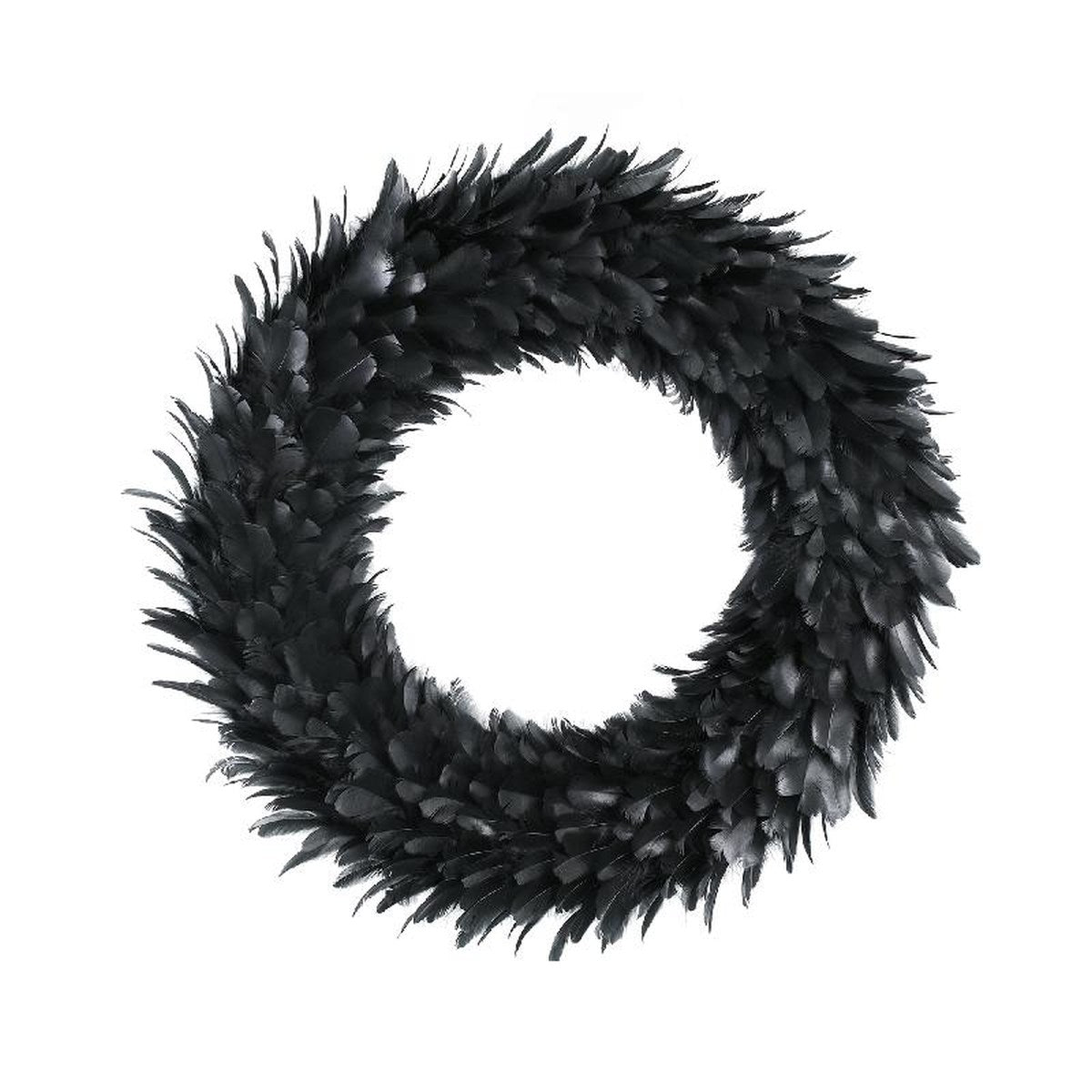 Ptmd couronne de noël folksy - 50x50x4 cm - ressorts - noir