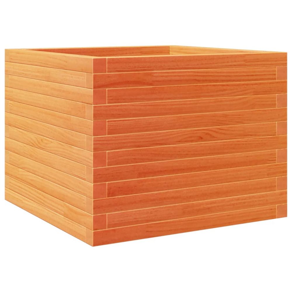 Jardinière d'extérieur cire marron 60x60x46 cm bois de pin massif