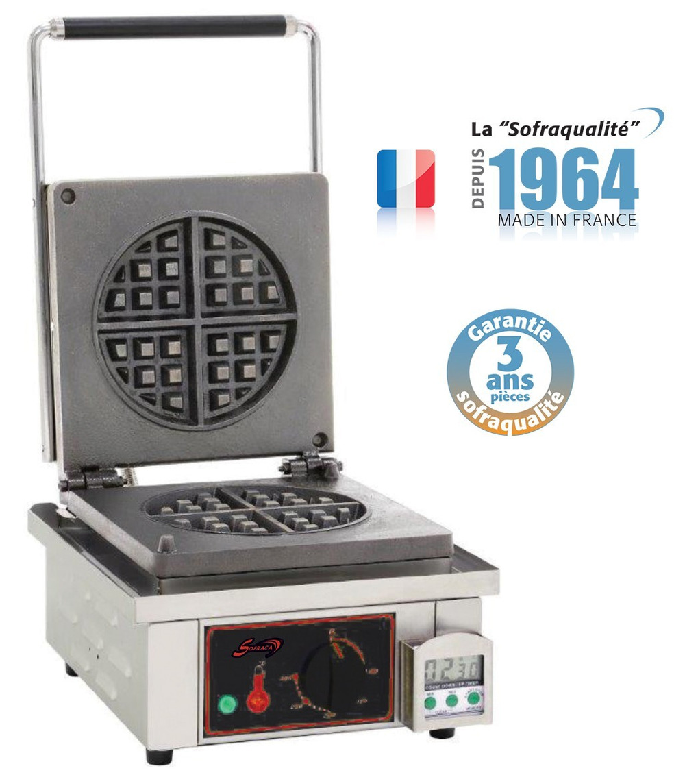 Gaufrier professionnel forain électrique - diamètre 185 mm - sofraca