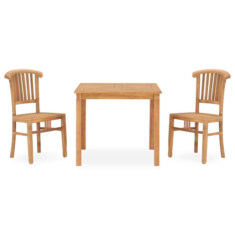 Ensemble à manger de jardin 3 pcs bois de teck solide