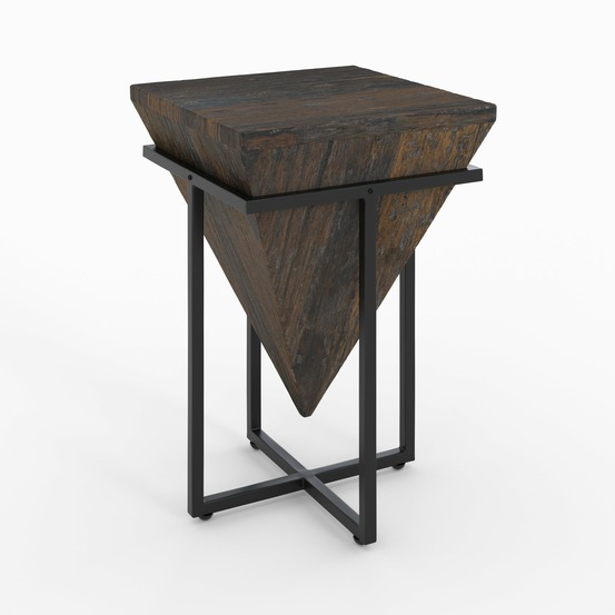 Shanghai-petite table d'appoint en bois et métal