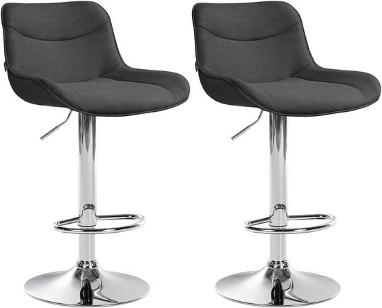 Lot de 2 tabourets de bar vonore tissu chrome