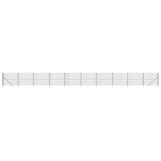 Clôture en treillis métallique et piquet d'ancrage vert 1,6x25m