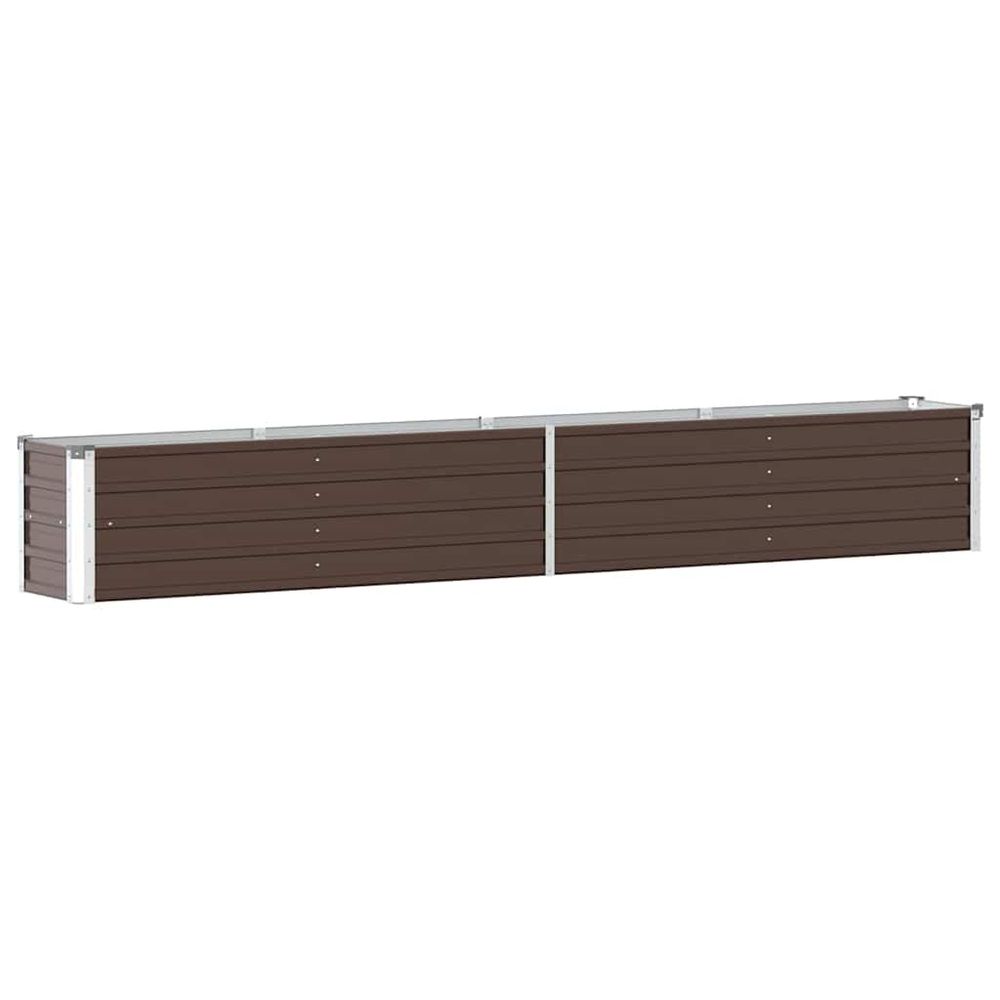 Lit surélevé de jardin acier galvanisé 320x40x45 cm marron