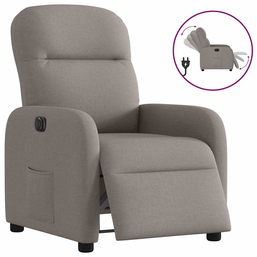 Fauteuil inclinable électrique taupe tissu