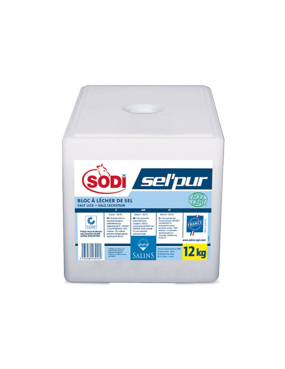 Bloc de sel bio à lécher 12kg