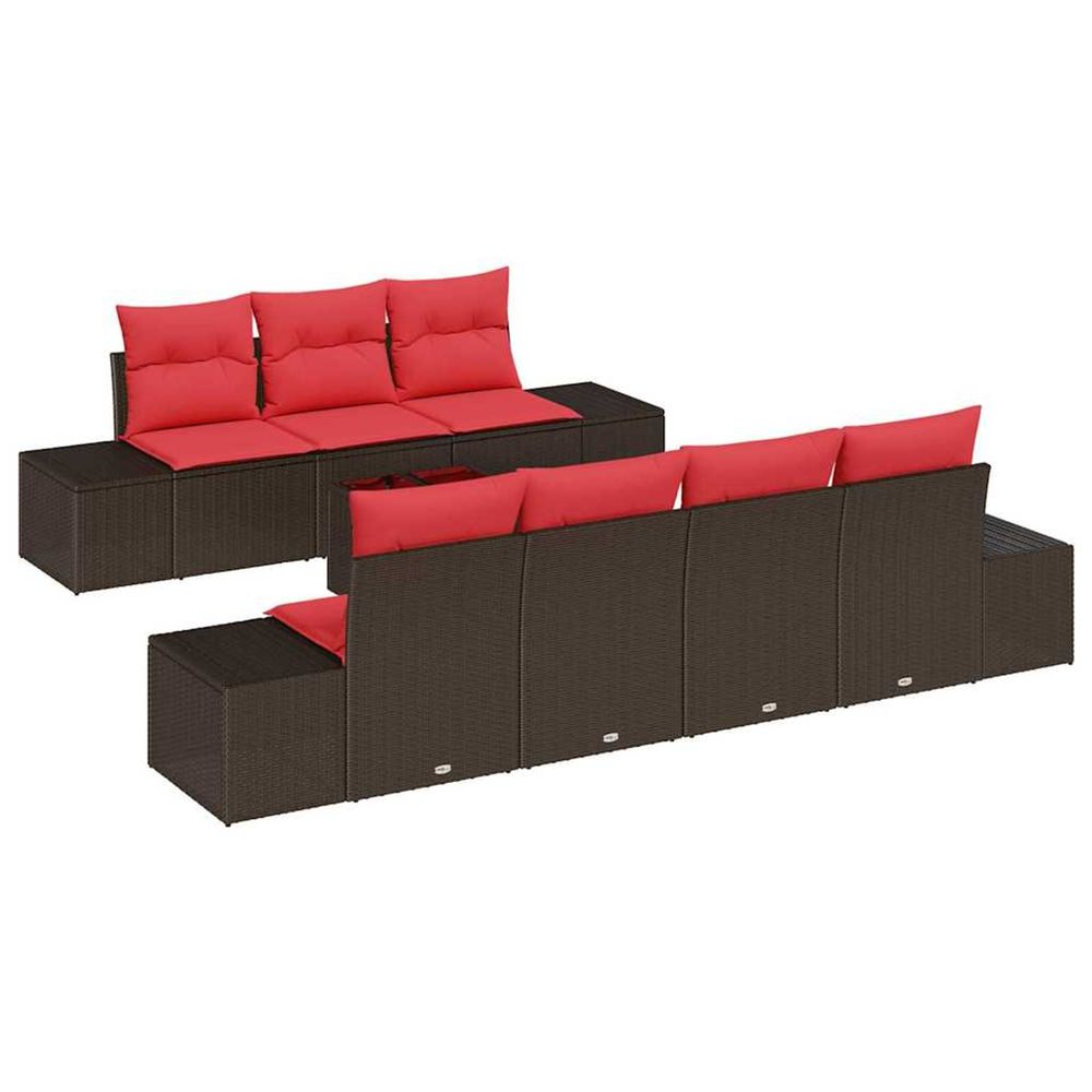 Ensemble de canapé de jardin 8 pc marron polyrotin