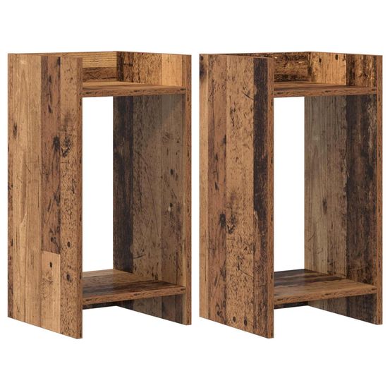 Support de plante 2 pièces bois ancien 30 x 30 x 60 cm