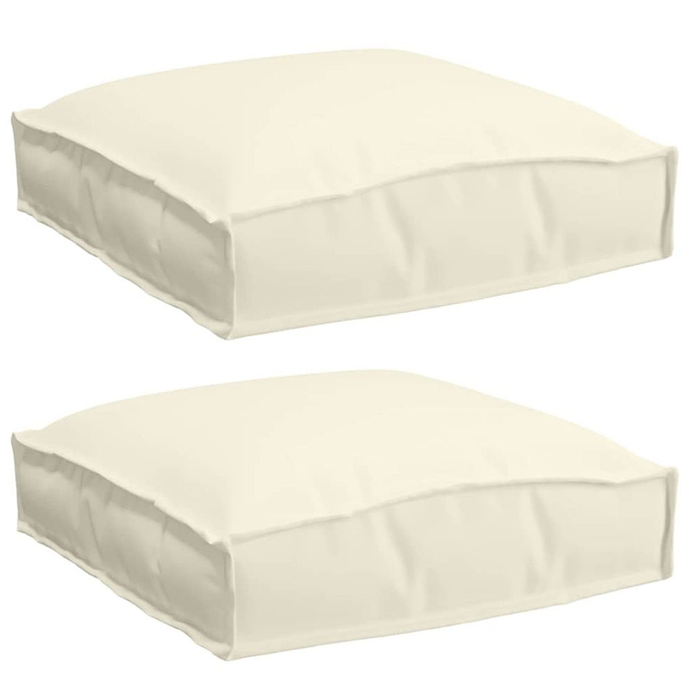 Coussin 2 pcs crème 40 x 40 x 8 cm tissu oxford