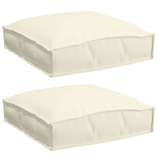 Coussin 2 pcs crème 40 x 40 x 8 cm tissu oxford