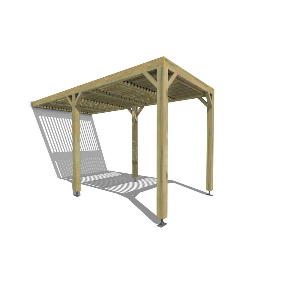 Pergola bois • 2m x 5m • adossée • sens largeur • lames orientables bioclimatiques incluses • livraison comprise