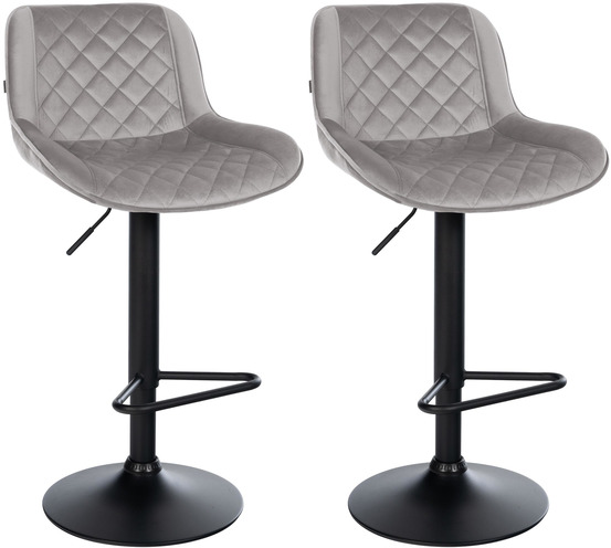 Lot de 2 tabourets de bar kasson velours