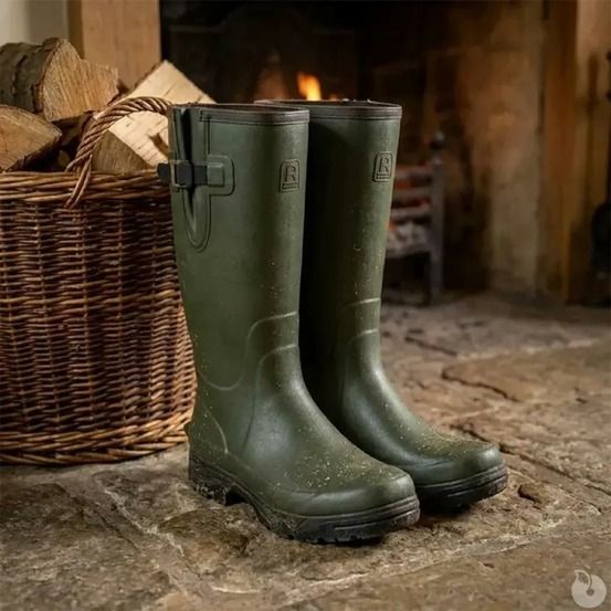 Bottes veneur néo homme - vert 100% caoutchouc