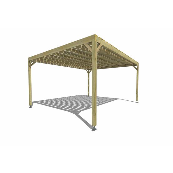 Pergola bois • 5m x 4m • indépendante • sens largeur • platelage bois • livraison comprise