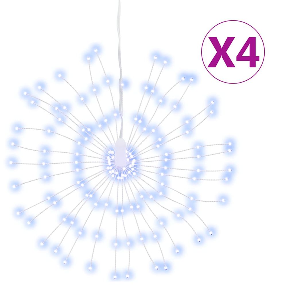 Étoile rayonnante de noël 140 led 4 pcs blanc froid 17 cm