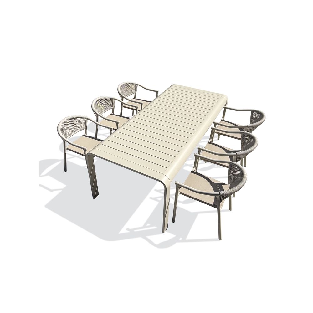 Ensemble repas hanoi 6 places en aluminium - grege