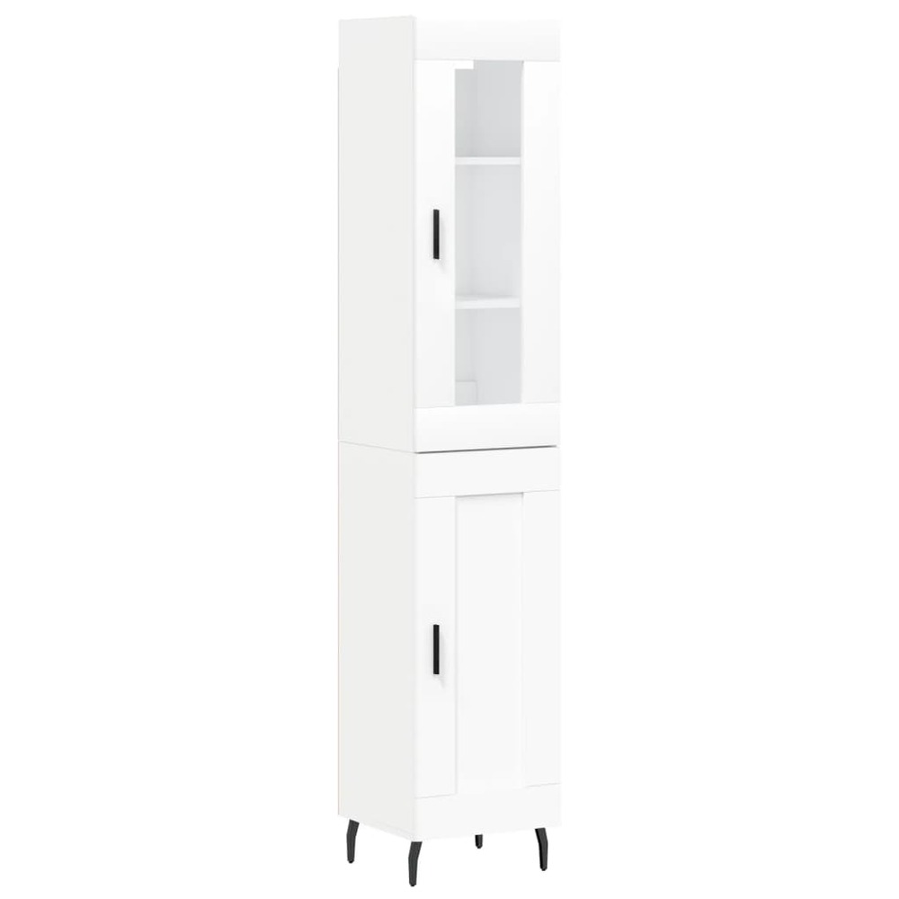 Buffet bahut commode armoire meuble de rangement organisateur cuisine salle de séjour salon haut 34,5 x 34 x 180 cm bois d'in
