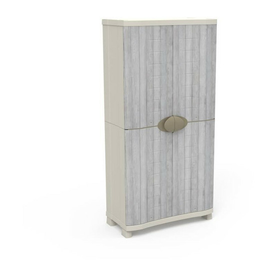 Armoire - plastiken - space-saver - 90 cm - 4 étageres - blanc/gris