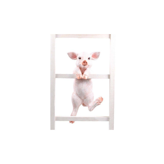 Cochon sur bord en résine 49.5 x 21 x 25 cm