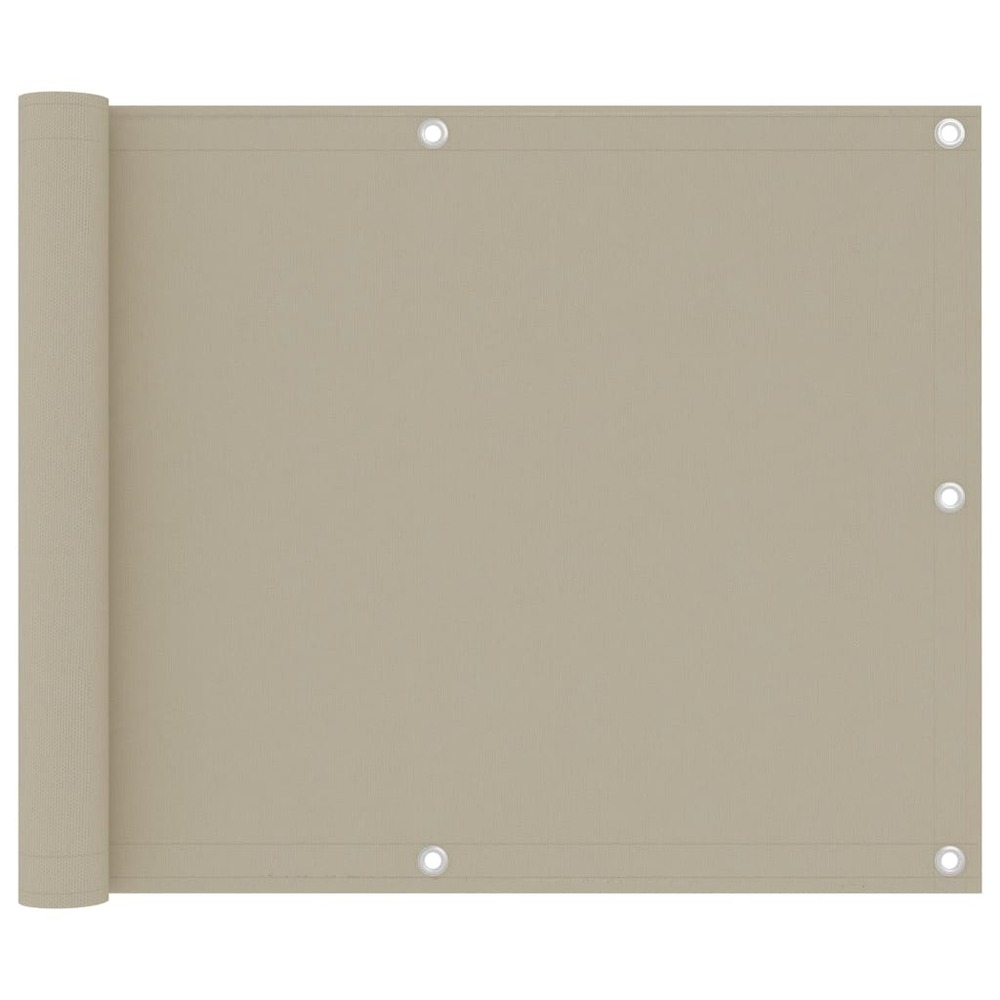 Écran de balcon brise pare vue protection confidentialité beige 75 x 500 cm tissu oxford
