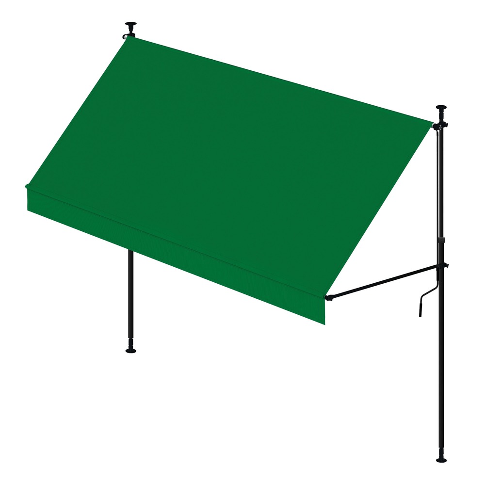Wasabi - store banne manuel cityline vert - auvent portable réglable - 3x1,2m - toile polyester uv - inclinaison réglable