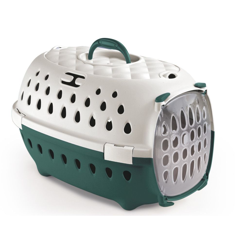 Cage de transport smart chic verte max 6 kg pour petit chien et chat