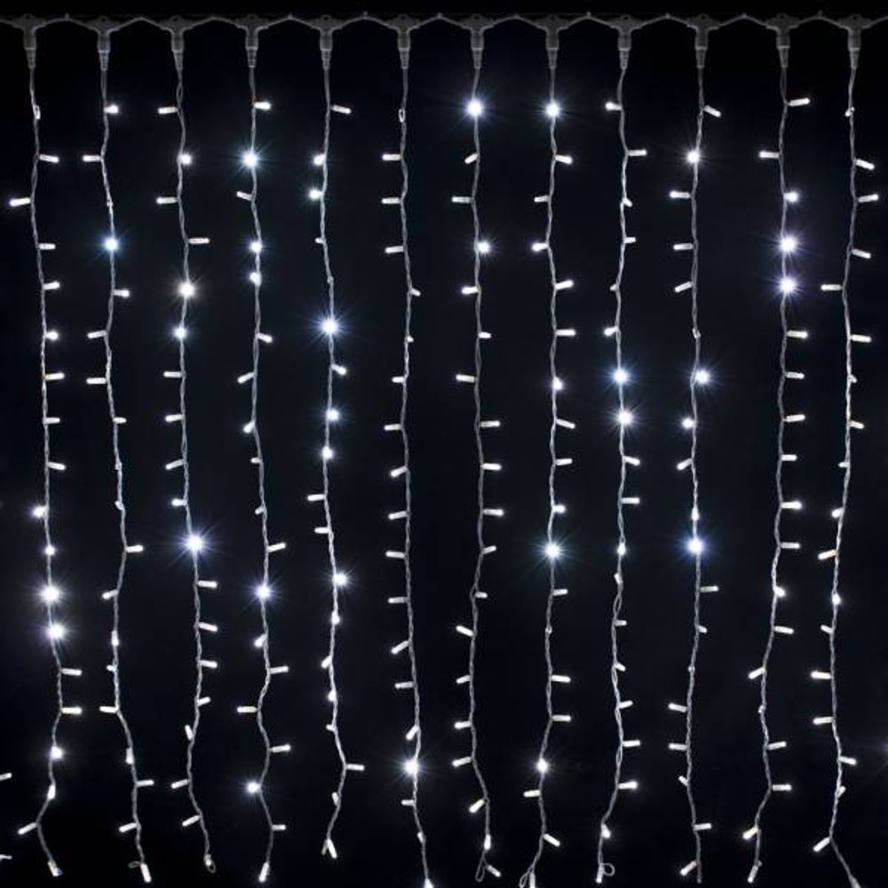 Rideau lumineux hauteur 1.5m led blanc froid professionnel lumière flash 230v illupro ip67 extérieur lotti