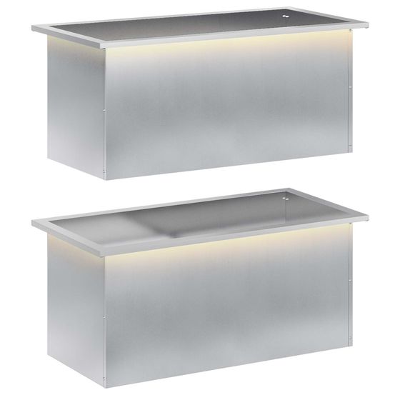 Jardinière d'extérieur de jardin avec led 2 pc argenté 40 x 80 x 40 cm