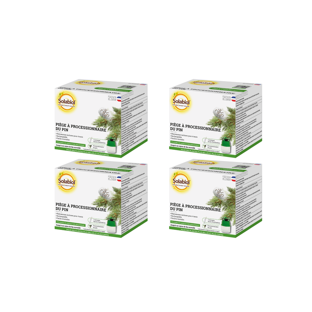 Solabiol sopiprox4 - lot de 4 pièges à processionnaire du pin - utilisable en agriculture biologique