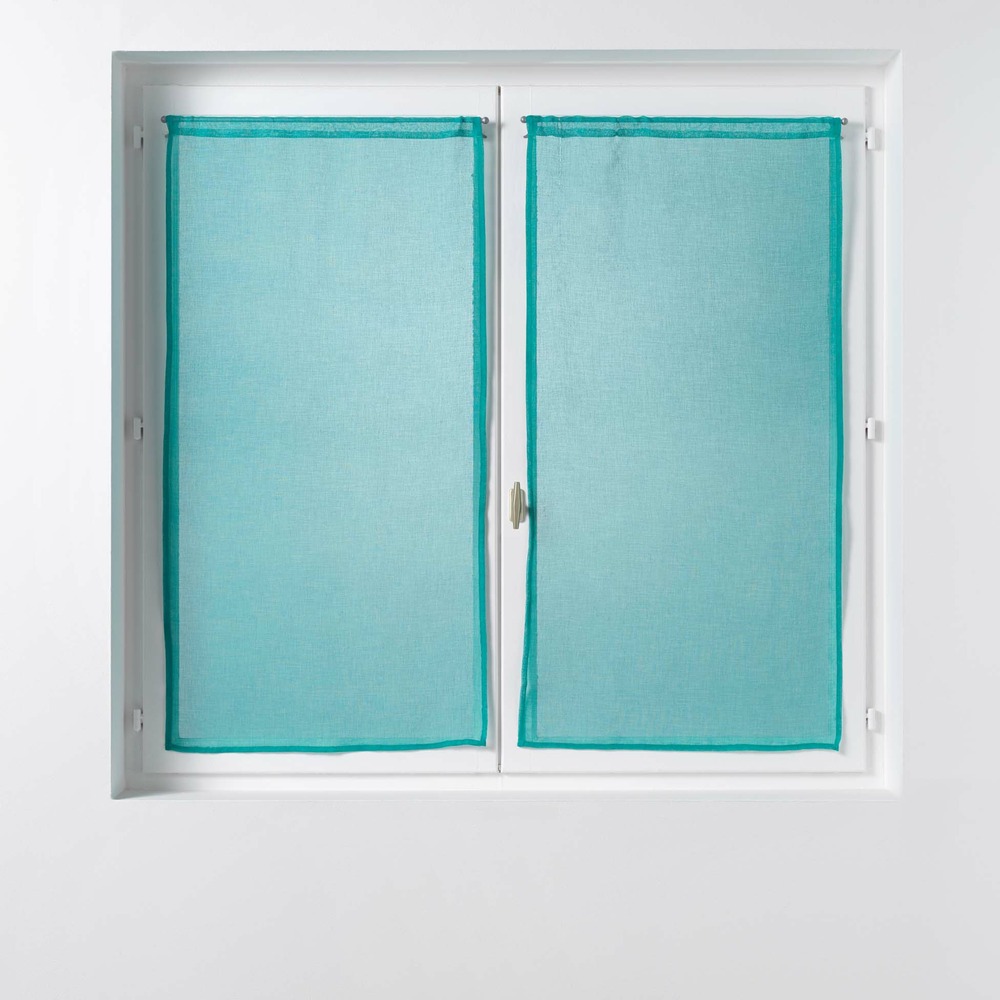 Paire de rideaux voile 60 x 160 cm sandras bleu