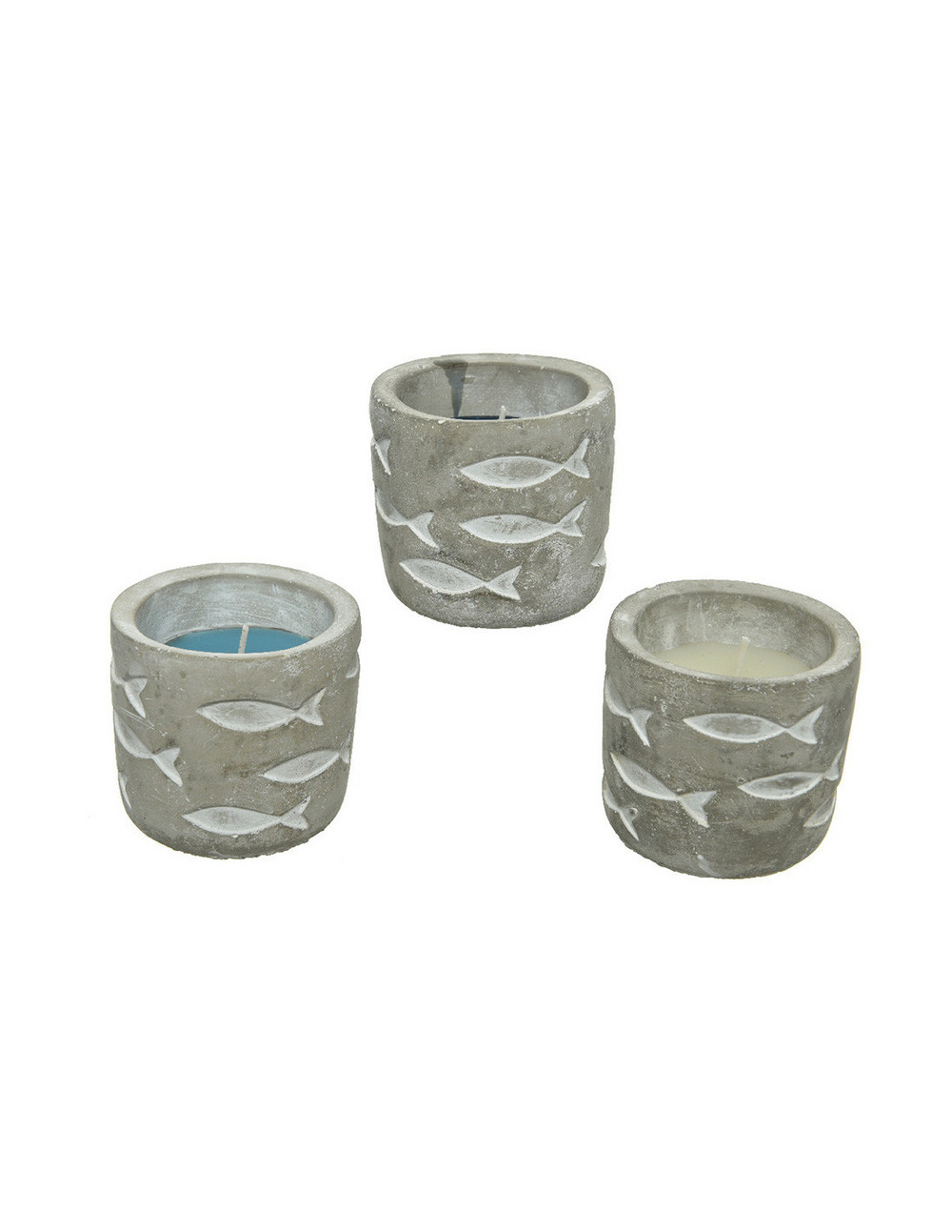 4 bougie citronelle avec pot en ciment 70g ø7x7,5cm couleurs assorties