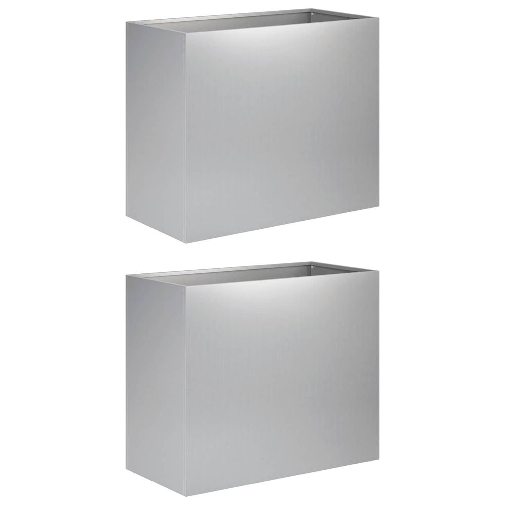 Cache-pot de jardin 2 pc argenté 60 x 30 x 50 cm