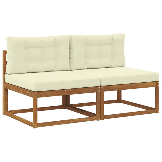 Sofa de milieu extérieur avec coussin 2 pièce naturel