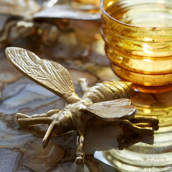 Abeille décorative métal dorée 20x16x8cm