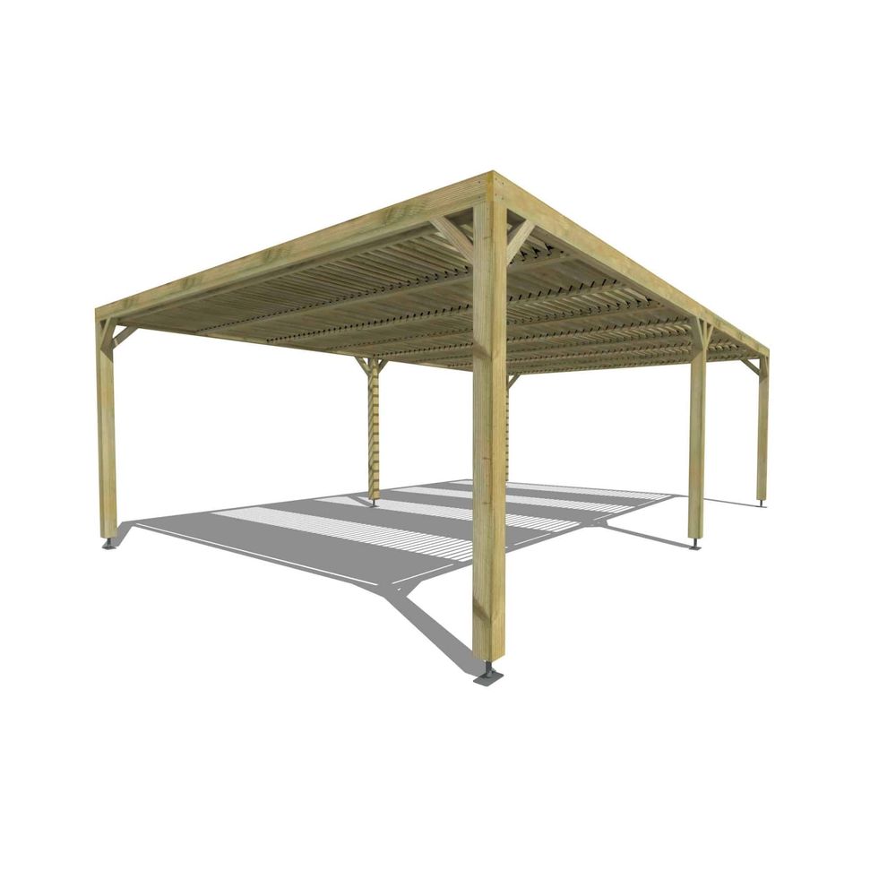 Pergola bois • 8m x 5m • indépendante • sens profondeur • lames orientables bioclimatiques incluses • livraison comprise