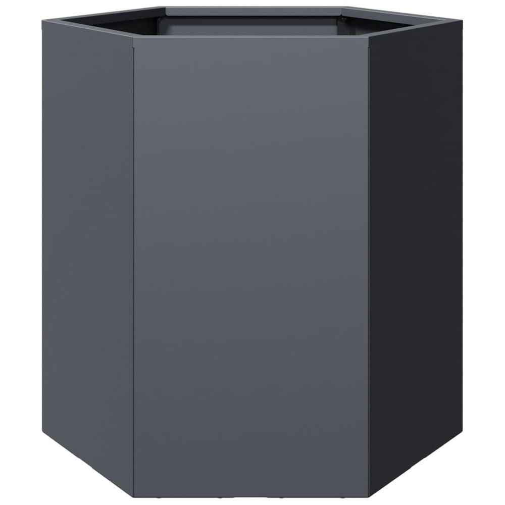 Jardinière anthracite hexagone 46x40x45 cm acier