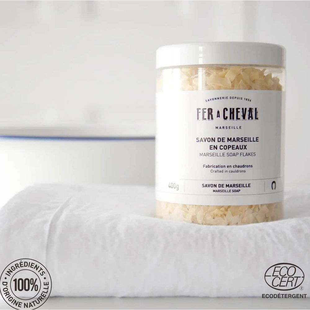 Copeaux de savon de marseille végétal 400 g – fer à cheval