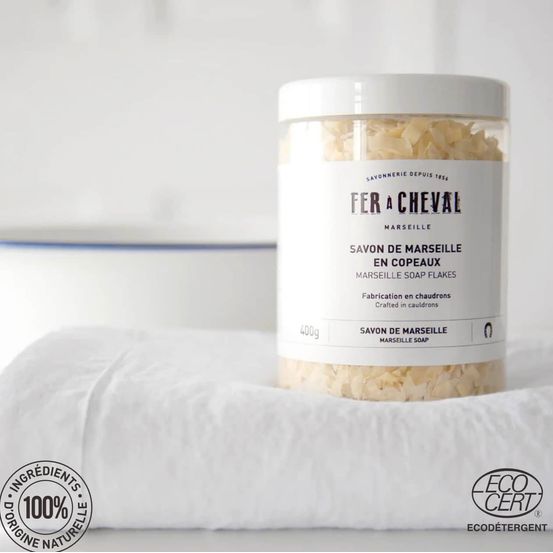 Copeaux de savon de marseille végétal 400 g – fer à cheval
