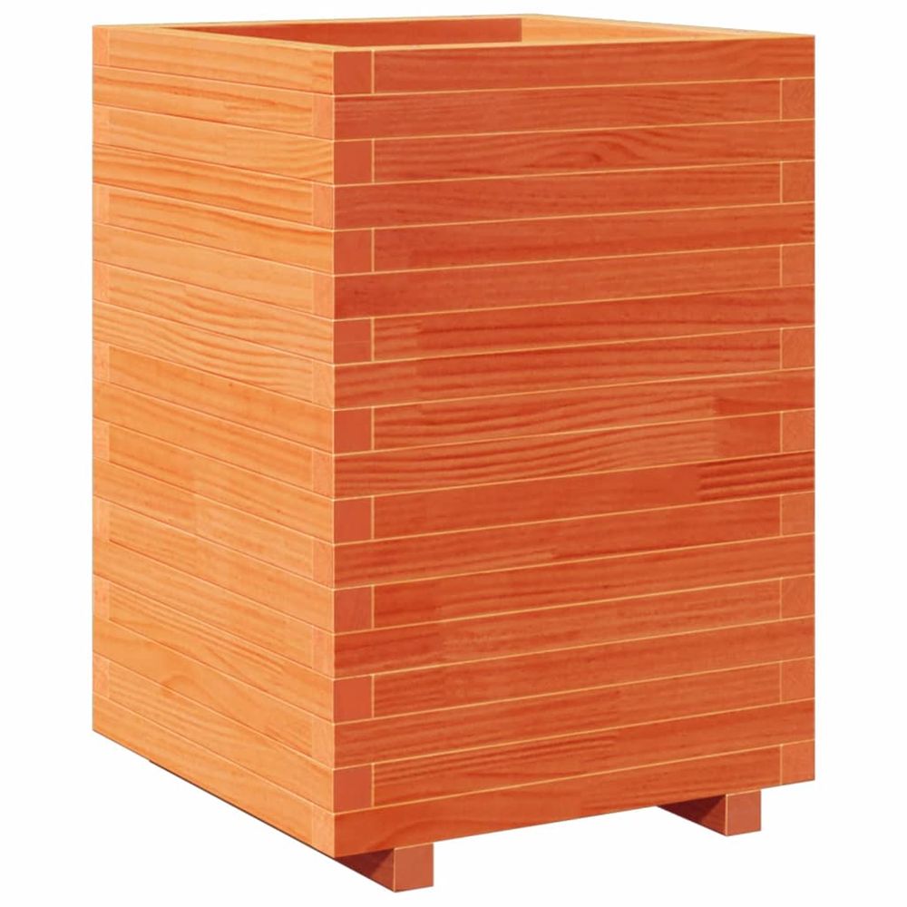 Jardinière d'extérieur cire marron 50x50x72,5 cm bois de pin massif
