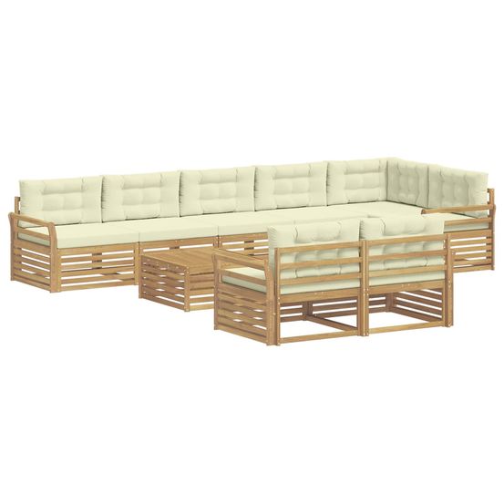 Ensemble de canapés d'extérieur 9 pc blanc et crème polyester