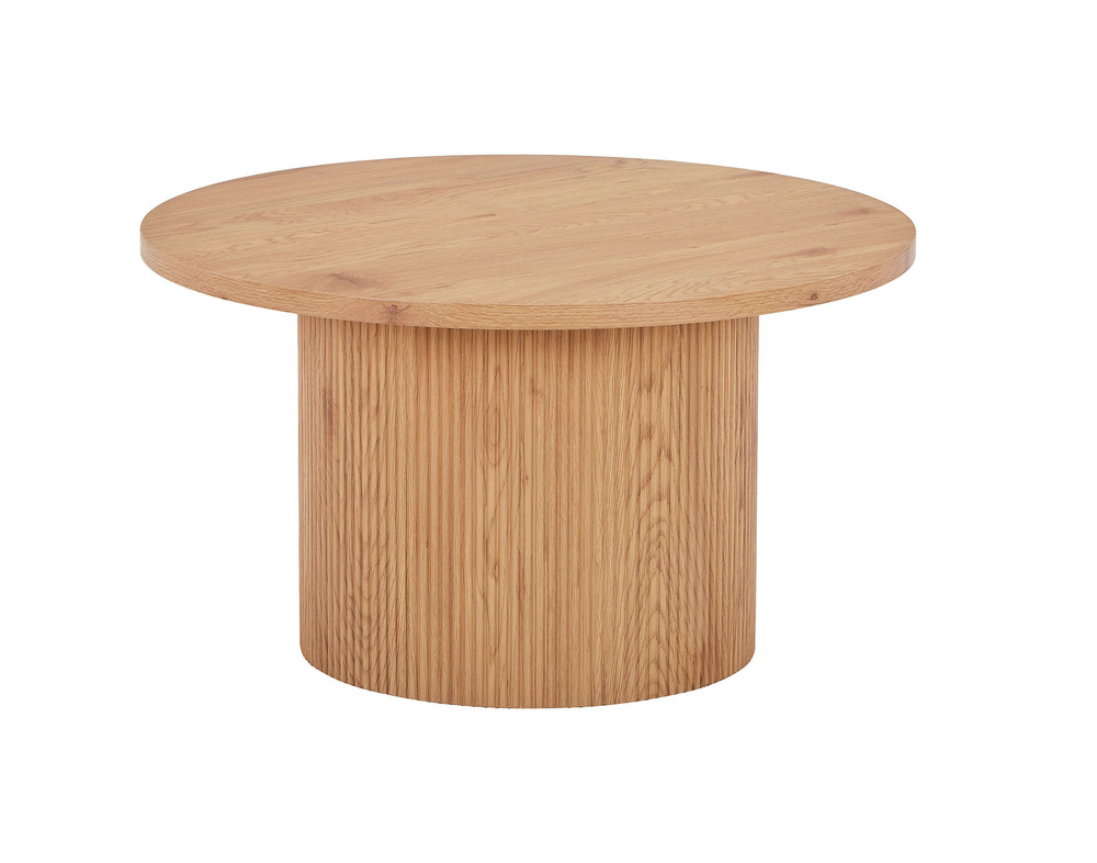Oliva - table basse ronde - effet bois - 80 cm