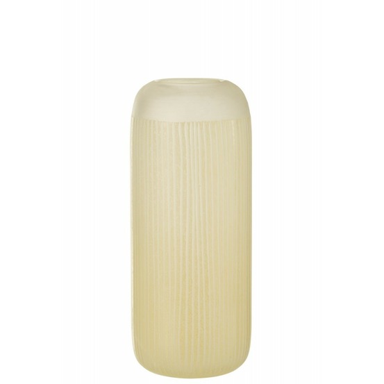 Vase avec lignes en verre jaune 15x15x34 cm