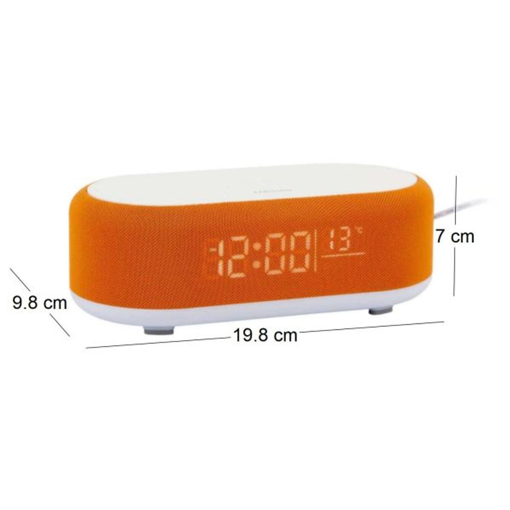 Reveil avec chargeur induction et enceinte bluetooth vogue orange