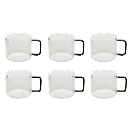 Lot de 6 mugs en verre
