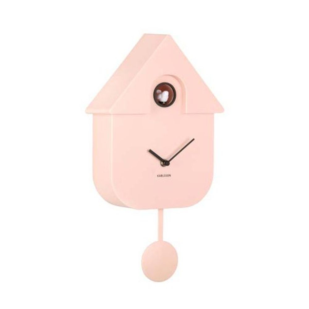 Horloge murale moderne cuckoo rose pâle