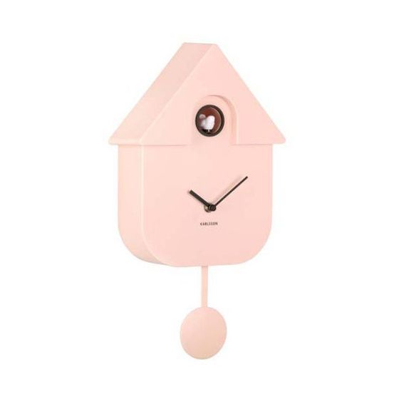 Horloge murale moderne cuckoo rose pâle