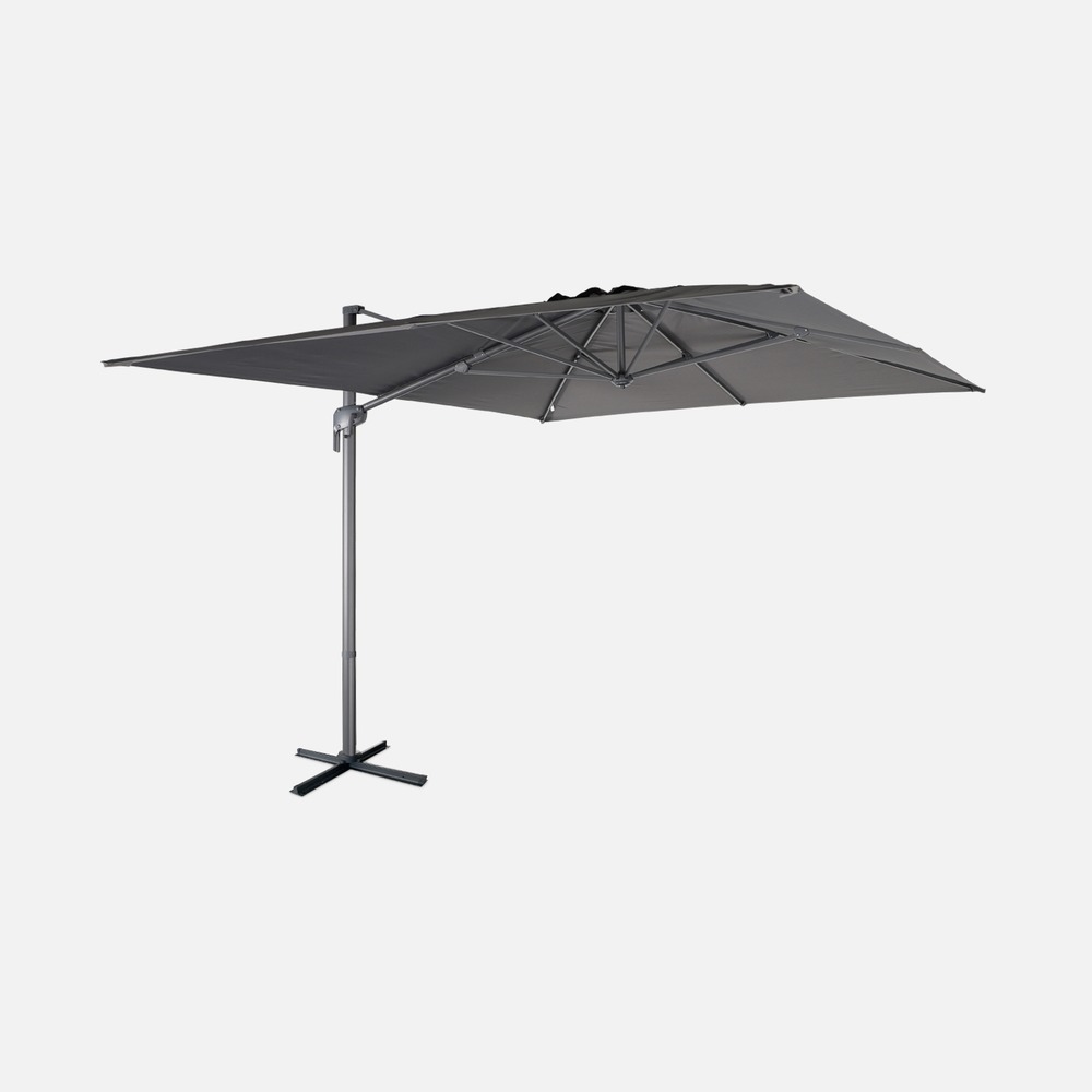Parasol déporté rectangulaire 3x4m – antibes – parasol déporté, inclinable, rabattable et rotatif à 360°