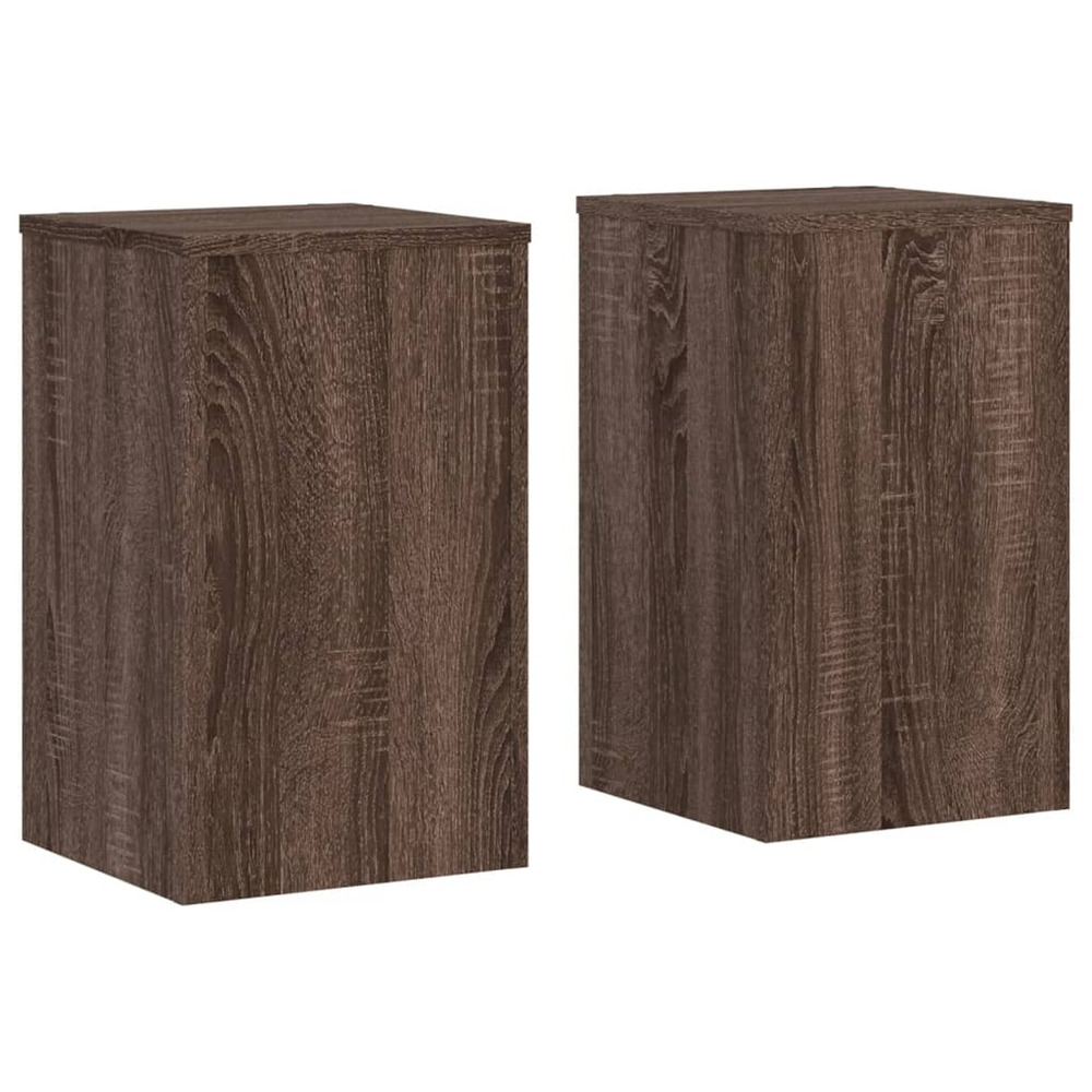 Supports pour plantes 2 pcs chêne marron bois d'ingénierie