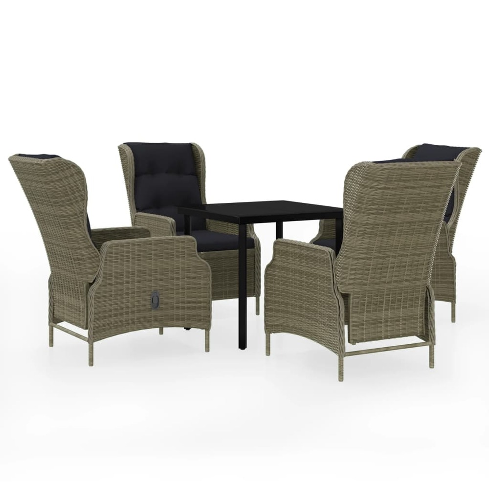 Ensemble à manger de jardin 5 pcs marron