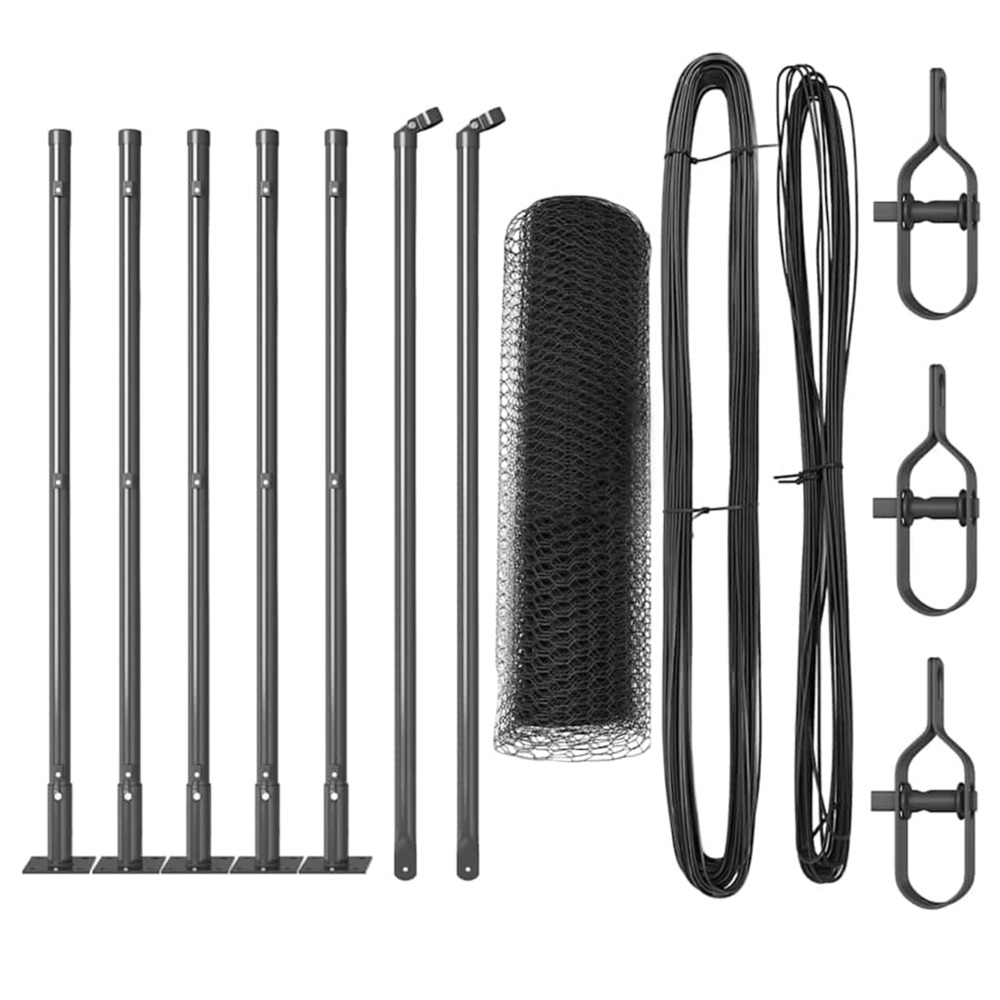 Poteau de clôture. Gris 10 x 0,6 m (maille de 25 mm)